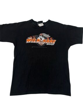 Harley-Davidson Black Kids Tee with Orange and White Wild Hare Graphic